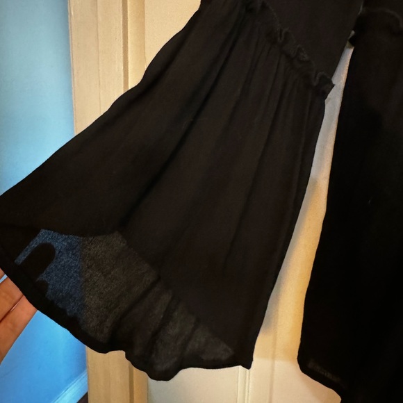Black babydoll, bell sleeve blouse. Size small. - Picture 3 of 3